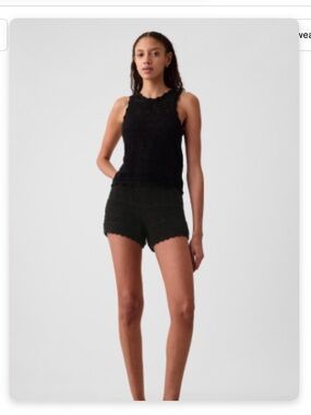 GAP Black Crocheted 100% cotton Shorts